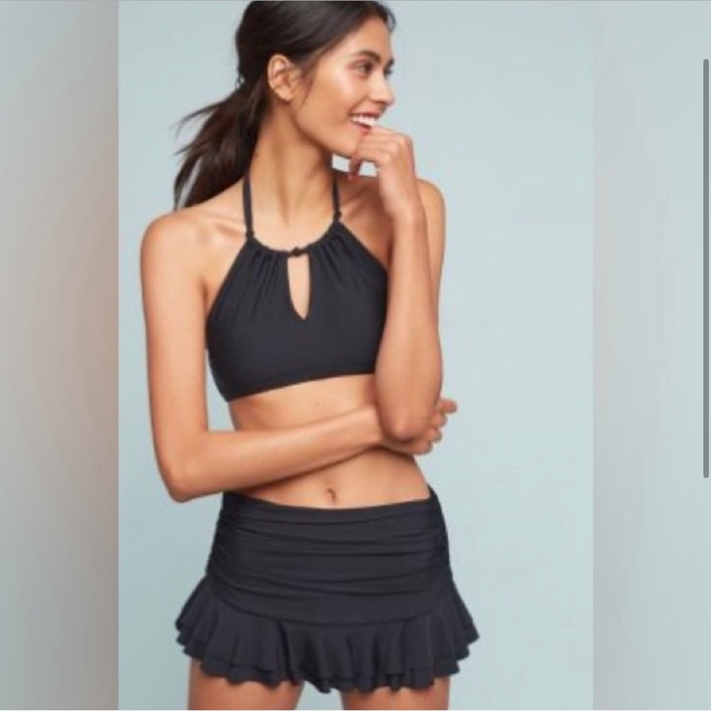 Anthropologie black skirt swim bottom
